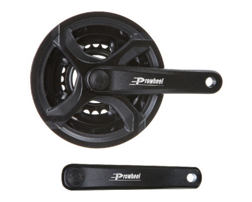Шатуны велосипеда PROWHEEL TA-CQ02 152MM, CHAINRINGS 24/34/42T w/PLASTIC BLACK CHAINGUARD