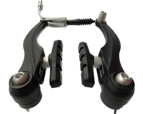Тормоз V-Brake HJ-808PE, пластик, с тормозными колодками 60 мм, чёрный.