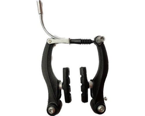 Тормоз V-Brake HJ-808PE, пластик, с тормозными колодками 60 мм, чёрный.