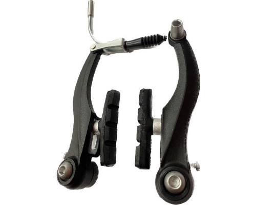 Тормоз V-Brake HJ-808PE, пластик, с тормозными колодками 60 мм, чёрный.