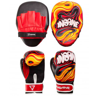 Набор для бокса INSANE TIGER, красный/черный, 23*17*4 см, 4 oz