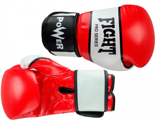 Перчатки боксёрские FIGHT PRO SERIES красные 14 унций PRO-F-K-14#