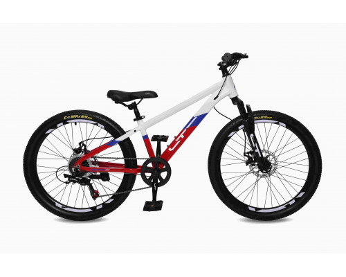 Велосипед LTBIKE BULLET 24" алюминий, рама 12", 7-ск, диск, красный/белый