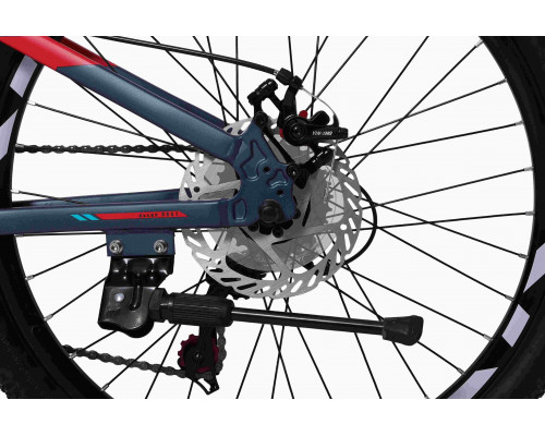 Велосипед LTBIKE BULLET 24" алюминий, рама 12", 7-ск, диск, серый/бирюзовый