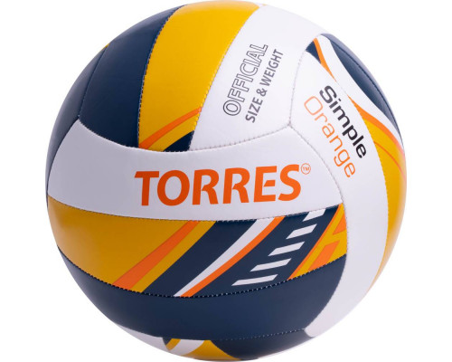 Мяч волейбольный TORRES Simple Orange, размер 5