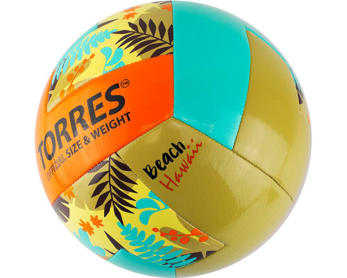 Мяч для пляжного волейбола TORRES Hawaii, размер 5
