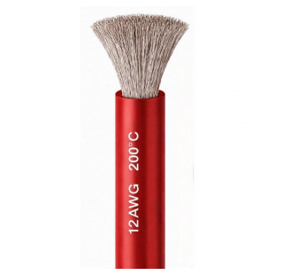 Силиконовый медный провод 12 AWG красный (10 см)