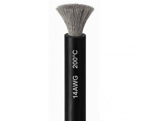 Силиконовый медный провод 14 AWG чёрный (10 см)