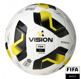 Мяч футб. VISION Striker FIFA, F325035, р.5, 32 пан.,гл.TPU,2подкл. слой, маш.сш., бело-черно-желтый