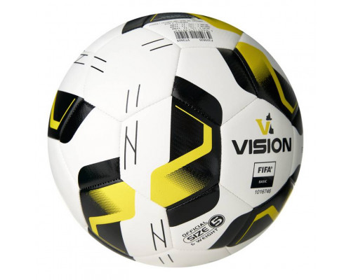 Мяч футб. VISION Striker FIFA, F325035, р.5, 32 пан.,гл.TPU,2подкл. слой, маш.сш., бело-черно-желтый