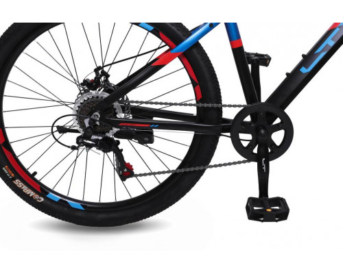 Велосипед 26" LTBIKE BULLET, алюминий, рама 15", 7-ск, диск, черный/синий